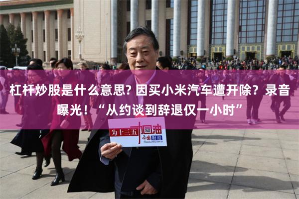 杠杆炒股是什么意思? 因买小米汽车遭开除？录音曝光！“从约谈到辞退仅一小时”