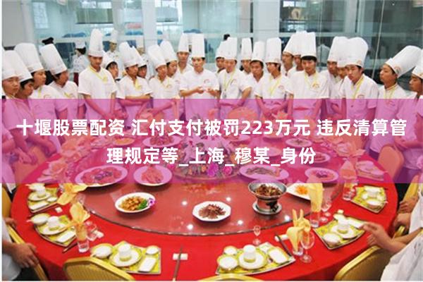 十堰股票配资 汇付支付被罚223万元 违反清算管理规定等_上海_穆某_身份