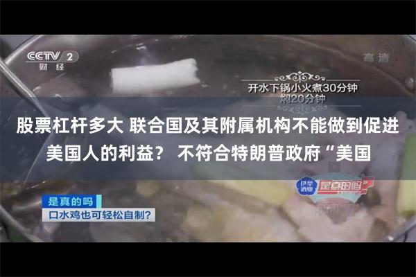 股票杠杆多大 联合国及其附属机构不能做到促进美国人的利益？ 不符合特朗普政府“美国