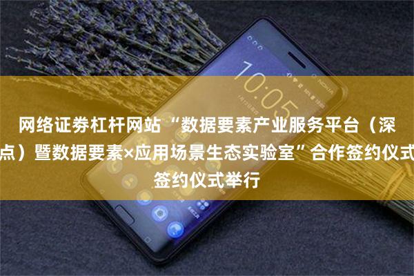 网络证劵杠杆网站 “数据要素产业服务平台（深圳试点）暨数据要素×应用场景生态实验室”合作签约仪式举行